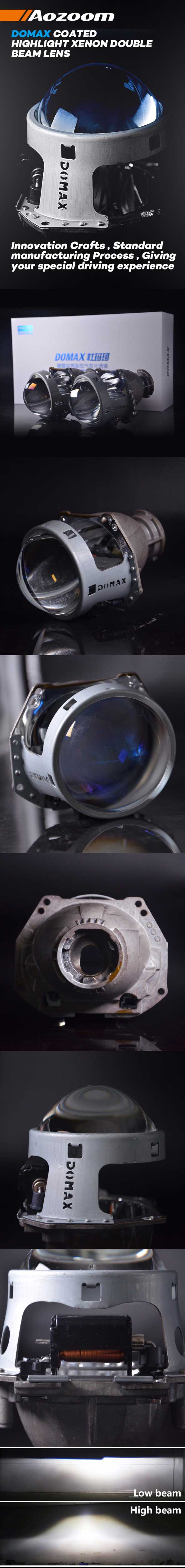 1 - Aozoom Domax High Brightness 3-Inch HID Bi-Xenon Projector Headlight Lens