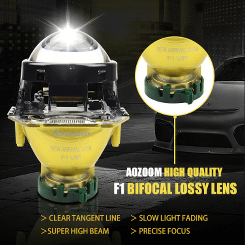 2 - Aozoom F1 Blue Hella5 3-Inch Bifocal Lossy Bi-Xenon Projector Lens
