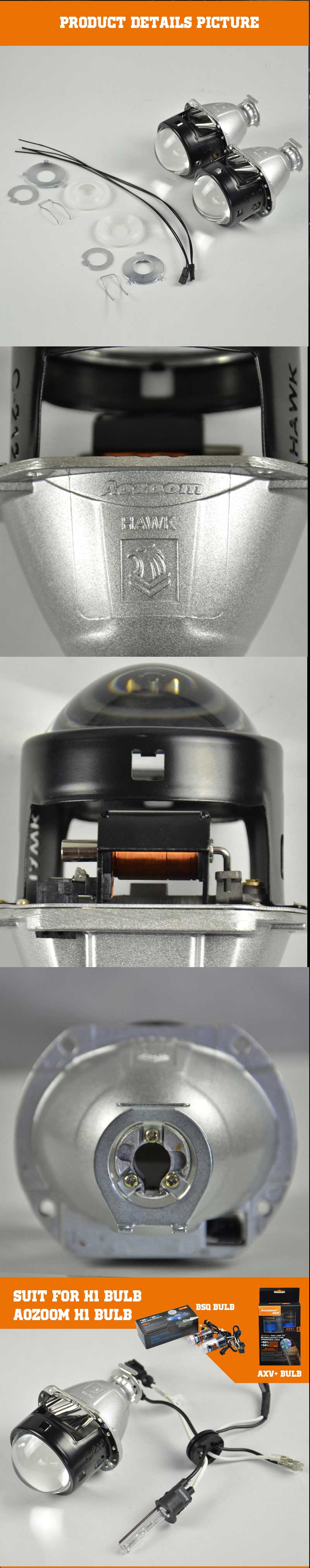3 2 - Aozoom H1 2.5-Inch Bi Xenon HID Projector Lens | Using H1 Bulb