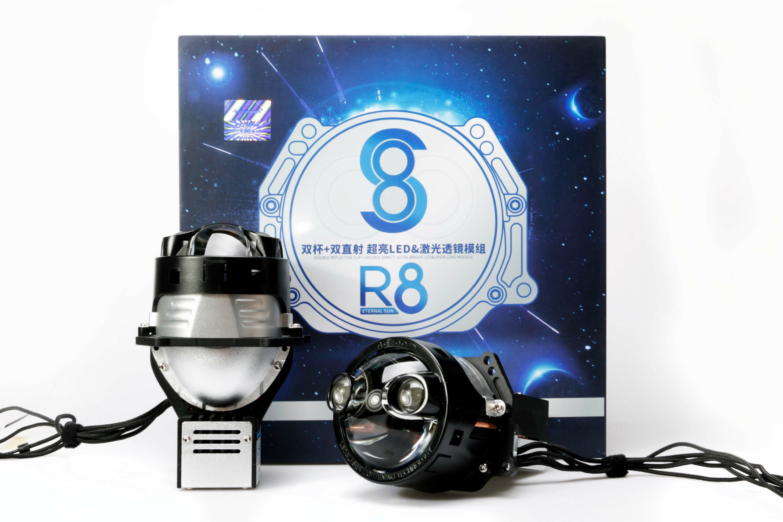Aozoom R8 Double Reflection Cup 3.0 Inch Double Bi-laser Headlight Retrofit Projector Lens